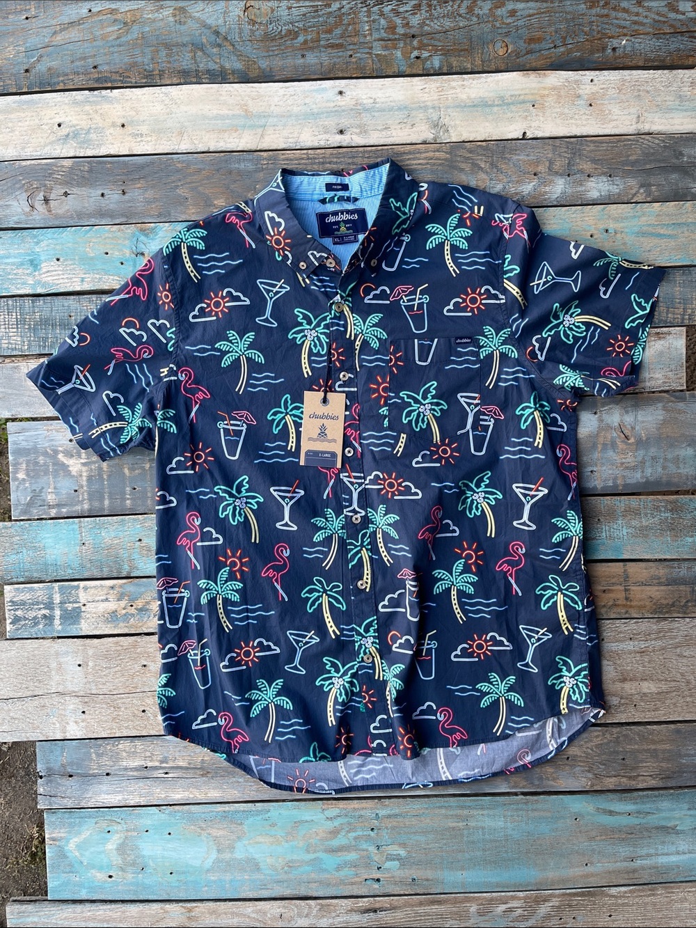 Chubbies The Neon Lights (Friday Shirt) Button-Down Men’s XL